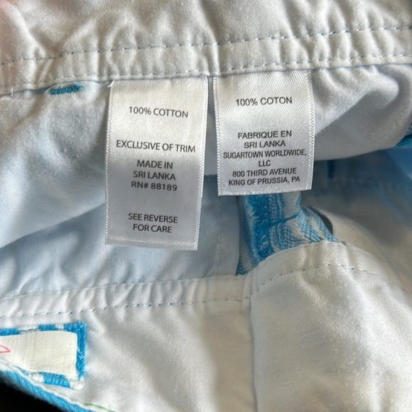Lilly Pulitzer Callahan Short Resort White Joe Fish Blue Shorts Sz 0 - Picture 13 of 14